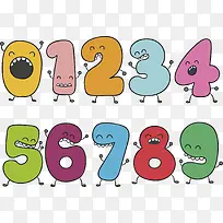 卡通怪物彩色数字-空若网 卡通怪物彩色数字-空若网
