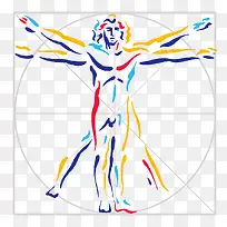 矢量达芬奇人体比例图谱-空若网 矢量达芬奇人体比例图谱-空若网
