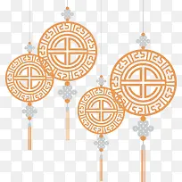 橙色简约中国结装饰图案-空若网 橙色简约中国结装饰图案-空若网