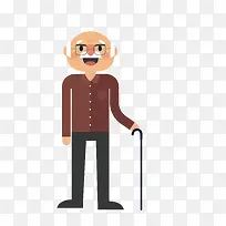 矢量卡通简洁扁平化老爷爷png-空若网 矢量卡通简洁扁平化老爷爷png-空若网