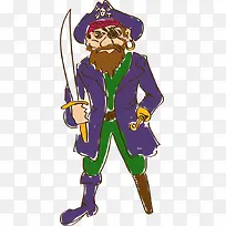 手绘卡通海盗-空若网 手绘卡通海盗-空若网