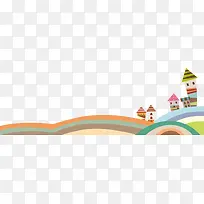 彩色卡通小路房子-空若网 彩色卡通小路房子-空若网