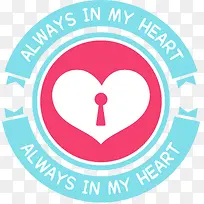 圆形蓝粉色爱情标签-空若网 圆形蓝粉色爱情标签-空若网