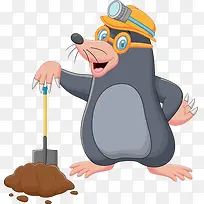 戴着安全帽挖掘的老鼠-空若网 戴着安全帽挖掘的老鼠-空若网
