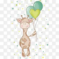 长颈鹿气球矢量卡通手绘素材-空若网 长颈鹿气球矢量卡通手绘素材-空若网