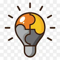 大脑创意灯泡知识矢量-空若网 大脑创意灯泡知识矢量-空若网