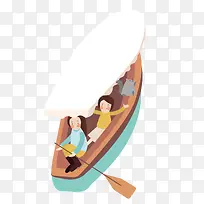 卡通手绘春季划船出游-空若网 卡通手绘春季划船出游-空若网