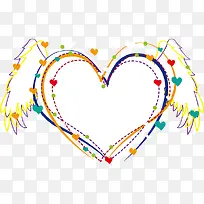 五彩天使翅膀心形-空若网 五彩天使翅膀心形-空若网