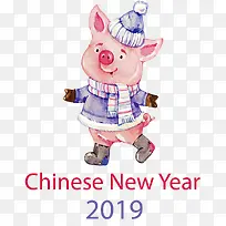 手绘风小猪猪年快乐-空若网 手绘风小猪猪年快乐-空若网