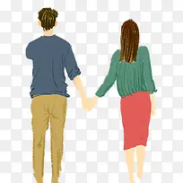 情人节情侣手牵手背影-空若网 情人节情侣手牵手背影-空若网