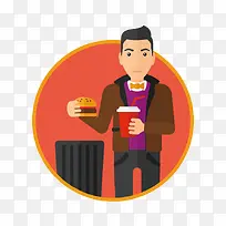 矢量吃垃圾食品的人-空若网 矢量吃垃圾食品的人-空若网