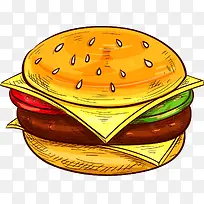 卡通汉堡包免抠图-空若网 卡通汉堡包免抠图-空若网