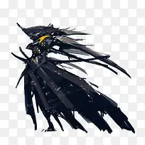 黑色炫酷剑客插画-空若网 黑色炫酷剑客插画-空若网