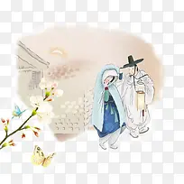 古代情侣插画-空若网 古代情侣插画-空若网