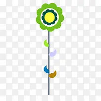 绿色卡通手绘花朵-空若网 绿色卡通手绘花朵-空若网