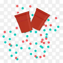 手绘红色杯子矢量图-空若网 手绘红色杯子矢量图-空若网