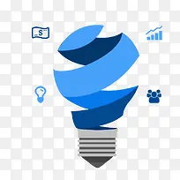 矢量蓝色灯泡边框素材-空若网 矢量蓝色灯泡边框素材-空若网