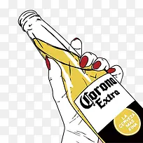 红指甲的手手拿啤酒-空若网 红指甲的手手拿啤酒-空若网