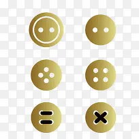矢量卡通扁平化金色纽扣png-空若网 矢量卡通扁平化金色纽扣png-空若网