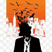 矢量城市飞鸟-空若网 矢量城市飞鸟-空若网