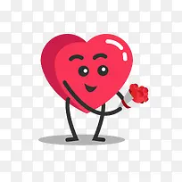 矢量卡通手绘手赠玫瑰爱心表情免-空若网 矢量卡通手绘手赠玫瑰爱心表情免-空若网