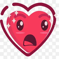 惊讶卡通红色爱心-空若网 惊讶卡通红色爱心-空若网