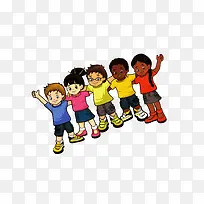 五个可爱卡通小孩-空若网 五个可爱卡通小孩-空若网