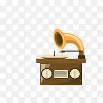 矢量卡通扁平化留声机png-空若网 矢量卡通扁平化留声机png-空若网