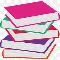矢量图多彩的书籍课本-空若网 矢量图多彩的书籍课本-空若网
