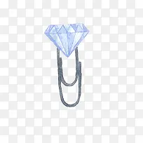 手绘钻石曲别针-空若网 手绘钻石曲别针-空若网