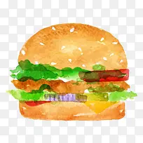 卡通水彩水粉汉堡设计-空若网 卡通水彩水粉汉堡设计-空若网