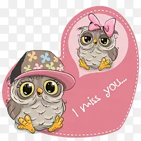 可爱的猫头鹰情侣素材-空若网 可爱的猫头鹰情侣素材-空若网