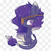 矢量紫色小马-空若网 矢量紫色小马-空若网