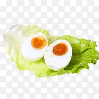 生菜叶和切开的咸鸭蛋-空若网 生菜叶和切开的咸鸭蛋-空若网