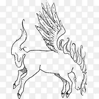 手绘白色飞马-空若网 手绘白色飞马-空若网