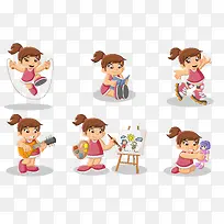 矢量卡通女孩-空若网 矢量卡通女孩-空若网