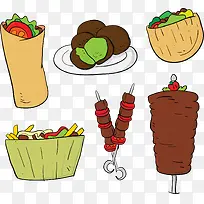 矢量手绘卡通食物-空若网 矢量手绘卡通食物-空若网