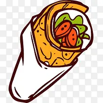 卡通鸡肉卷餐饮食物-空若网 卡通鸡肉卷餐饮食物-空若网