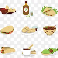 矢量手绘墨西哥食物-空若网 矢量手绘墨西哥食物-空若网
