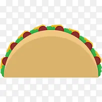 半圆形迷你风格矢量鸡肉卷-空若网 半圆形迷你风格矢量鸡肉卷-空若网