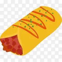 番茄酱矢量卡通风格鸡肉卷-空若网 番茄酱矢量卡通风格鸡肉卷-空若网