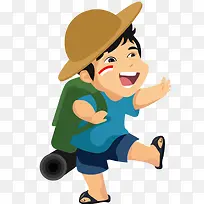 快乐旅行的小男孩-空若网 快乐旅行的小男孩-空若网