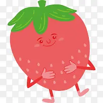卡通微笑的草莓插画-空若网 卡通微笑的草莓插画-空若网