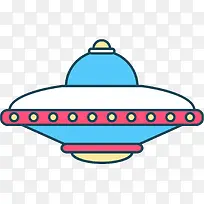 手绘多彩飞船ufo-空若网 手绘多彩飞船ufo-空若网