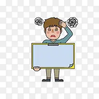 拿便利贴的凌乱男孩-空若网 拿便利贴的凌乱男孩-空若网