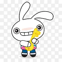 拿着钥匙的卡通兔子-空若网 拿着钥匙的卡通兔子-空若网