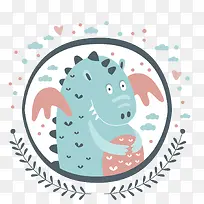 矢量卡通可爱恐龙-空若网 矢量卡通可爱恐龙-空若网