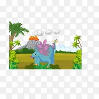 矢量手绘可爱的恐龙-空若网 矢量手绘可爱的恐龙-空若网