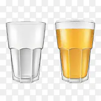 一杯空杯子和一杯啤酒PNG下载-空若网 一杯空杯子和一杯啤酒PNG下载-空若网