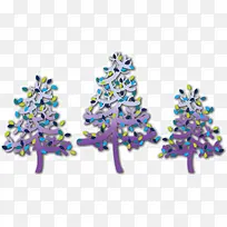 紫色卡通大树-空若网 紫色卡通大树-空若网